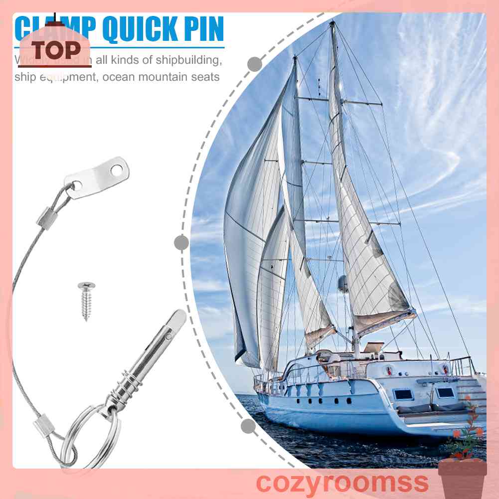 Chốt Bản Lề Bằng Thép Không Gỉ Tháo Gỡ Nhanh Kèm Dây Buộc Cho Tàu Thuyền