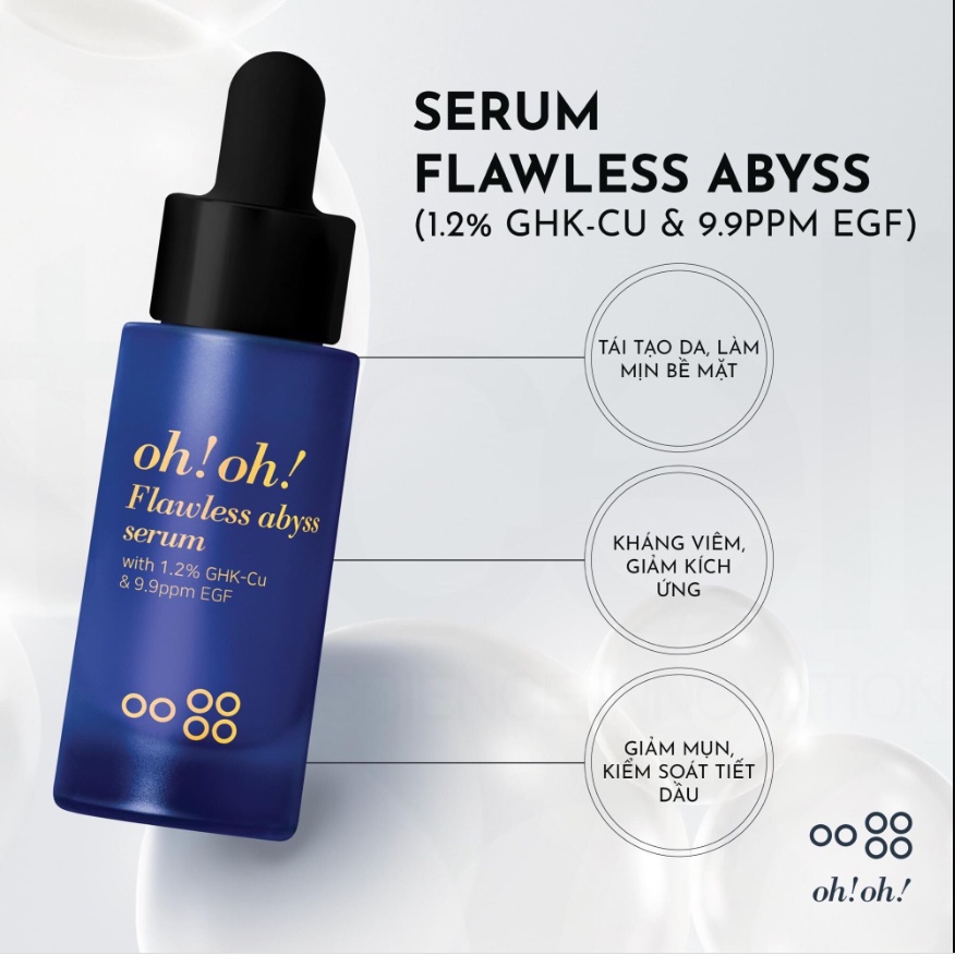 Tinh Chất Oh!Oh! Flawless Abyss Serum with GHK-Cu & EGF Giảm Sẹo Lõm, Phục Hồi Da, Chống Lão Hoá chuyên sâu 20ml