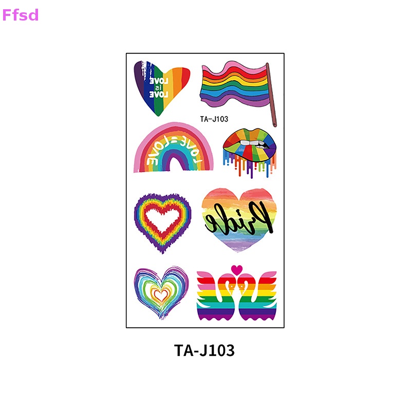 {Ffsd} Hình Xăm Dán Tạm Thời Chống Thấm Nước Có Thể Tháo Rời Ánh Sáng LGBT