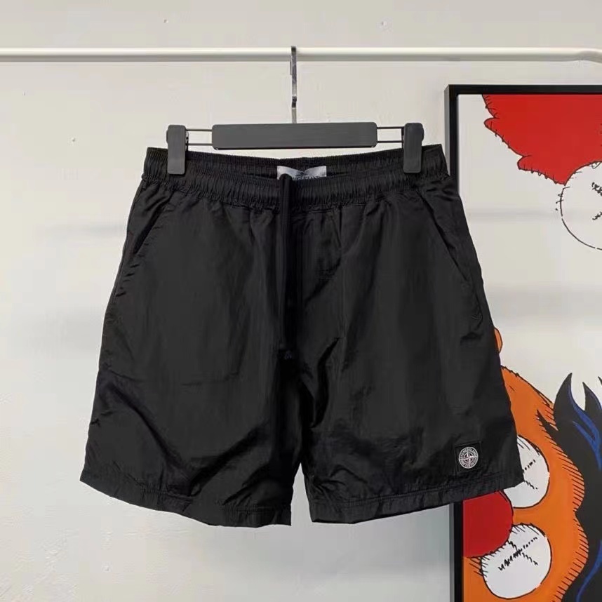 Quần Short nylon Thêu Nhãn Hiệu Hình Vuông Thời Trang Thường Ngày