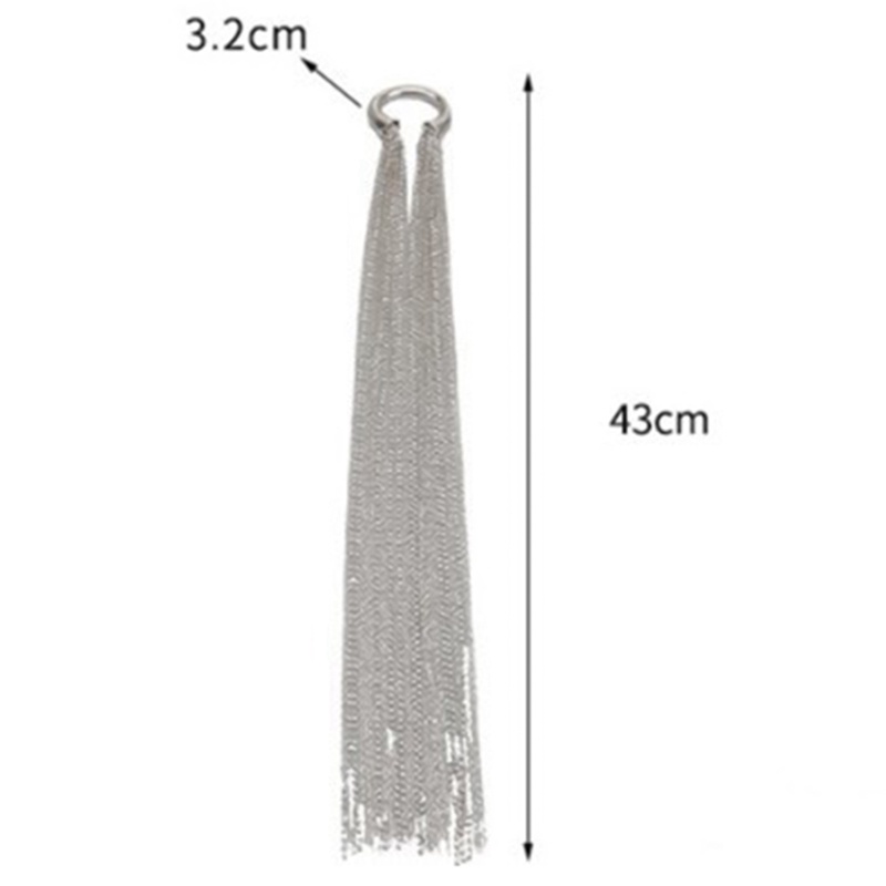 Dây Chuỗi Dài Màu Bạc Tua Rua Dùng Trang Trí Tóc Thời Trang DIY