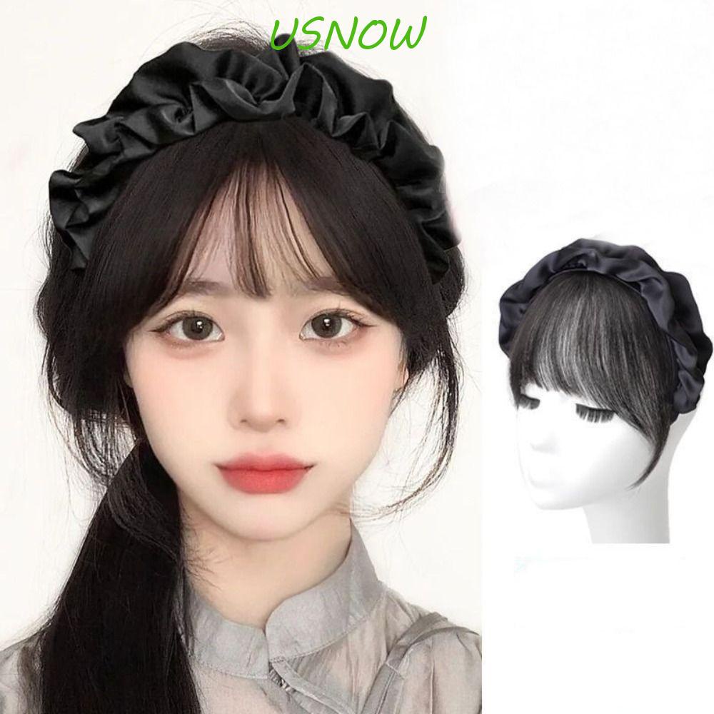 Tóc Giả Màu Nâu Tự Nhiên Có Mái Bằng Lông Mềm Mại Cho Nữ