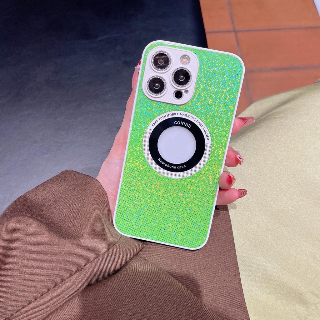 Ốp Điện Thoại PC Cứng Trong Suốt Đính Kim Cương Nhiều Màu Chống Rơi Cho iPhone 12 13 14 Pro Max