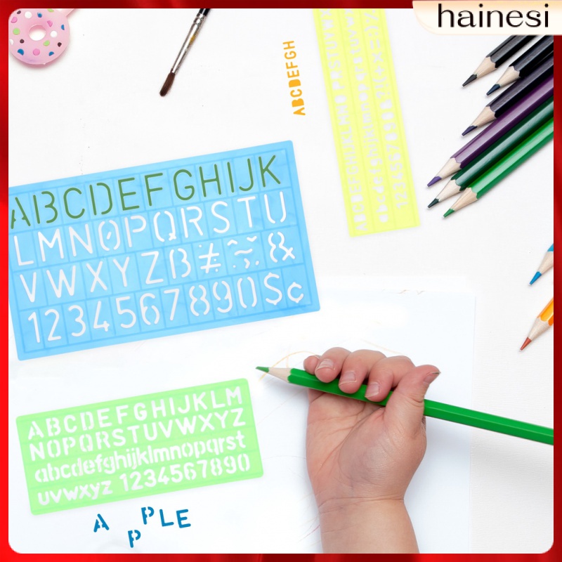 Bộ 4 Khuôn Phun Sơn Chữ Cái DIY Đa Năng Nhiều Màu Sắc Dành Cho Trẻ Em