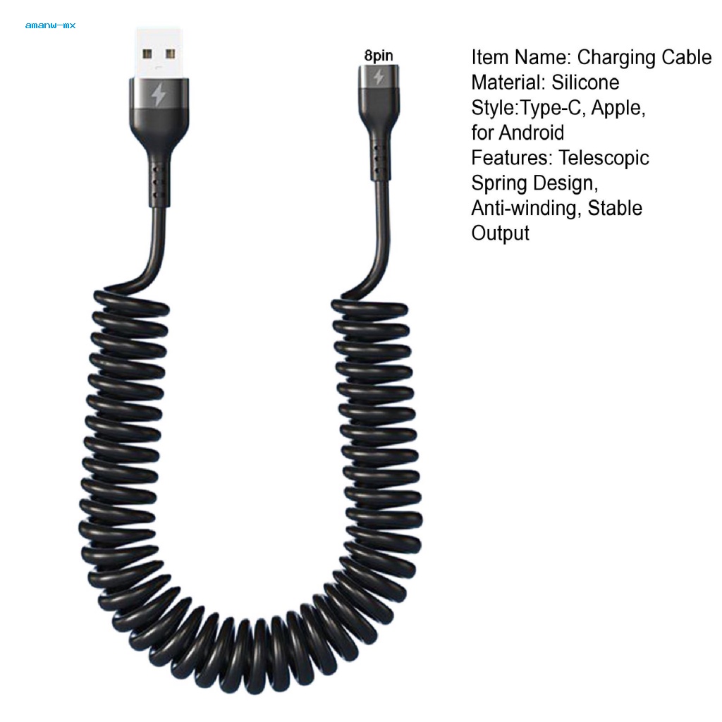 Cáp Sạc Nhanh Type-C / USB / 8-Pin 5A Có Thể Uốn Cong Tiện Dụng