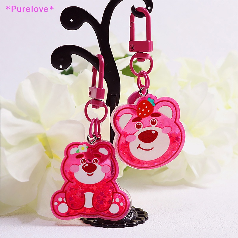 Móc Khóa Hình Gấu Dâu Tây Xinh Xắn Mới