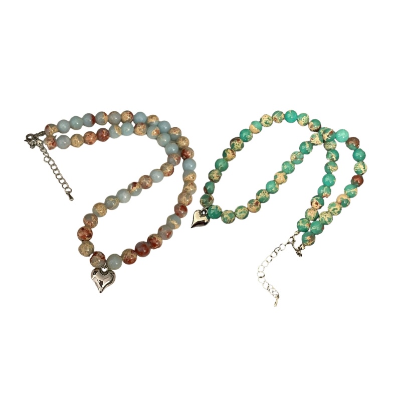 Vòng cổ Mặt Hình Trái Tim Nhiều Màu Sắc