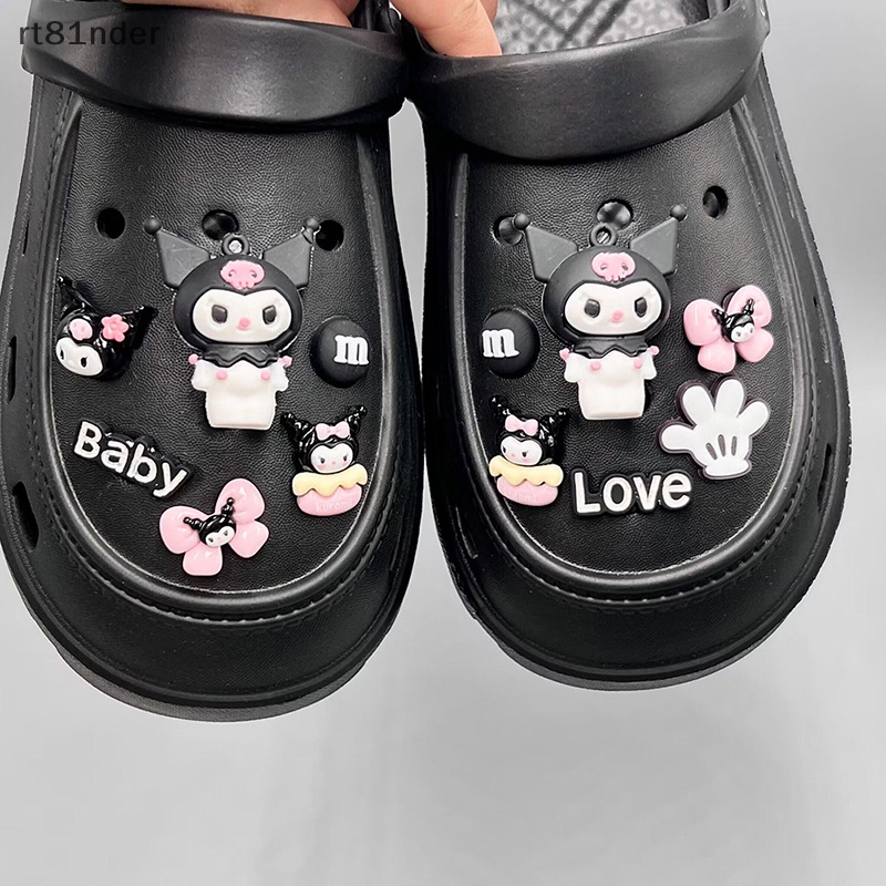 Rt 1 Bộ Phụ Kiện Trang Trí Giày Hình Giày Croc Hoạt Hình DIY Có Thể Tháo Rời Làm Quà Tặng Cho Bé n