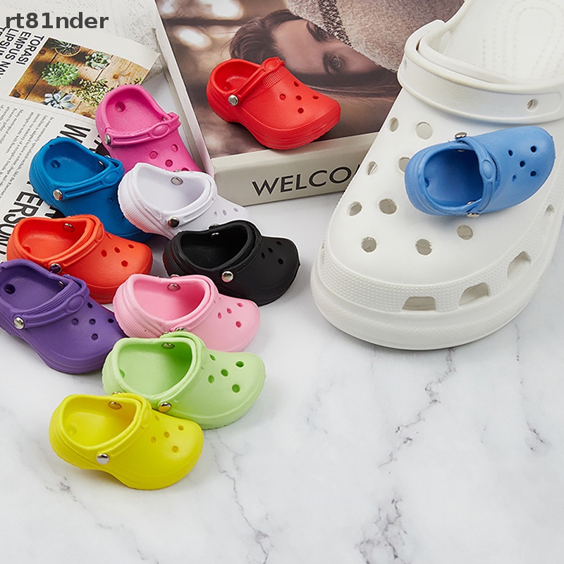Rt 1 Phụ Kiện Trang Trí Giày Hình Giày Croc Mini Dễ Thương Có Thể Tháo Rời DIY
