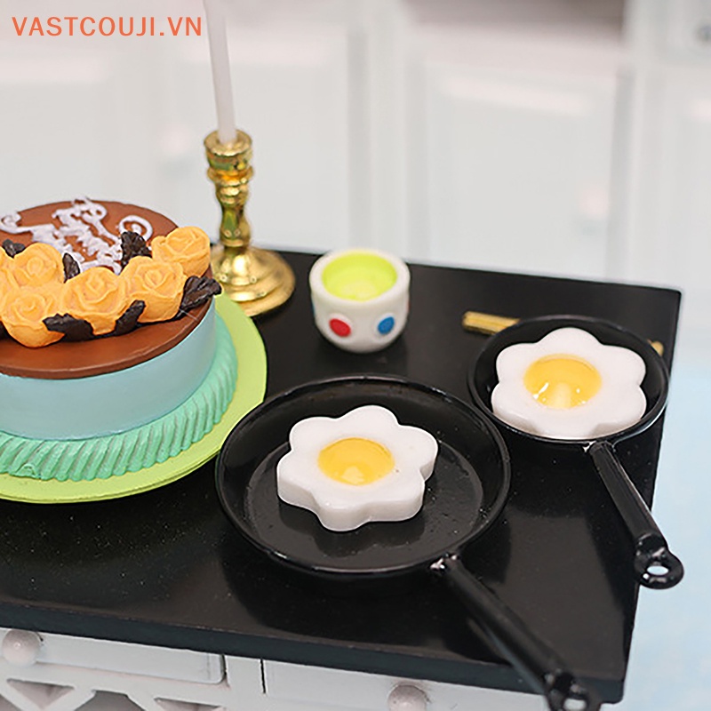 1 Bộ Chảo Chiên Trứng Trang Trí Nhà Búp Bê Tỉ Lệ 1: 12