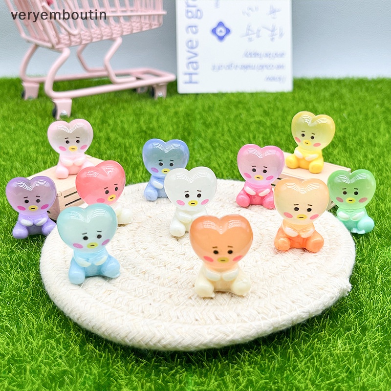 Bộ 2 Búp Bê Người Ngoài Hành Tinh Bằng Nhựa Resin Phát Quang Dễ Thương Trang Trí Ốp Điện Thoại / Kẹp Tóc DIY