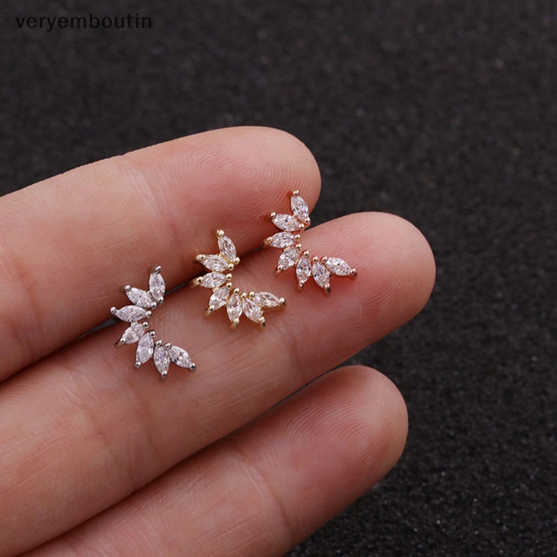 1 Khuyên Tai Dạng Xoắn Ốc Đính Đá Zircon