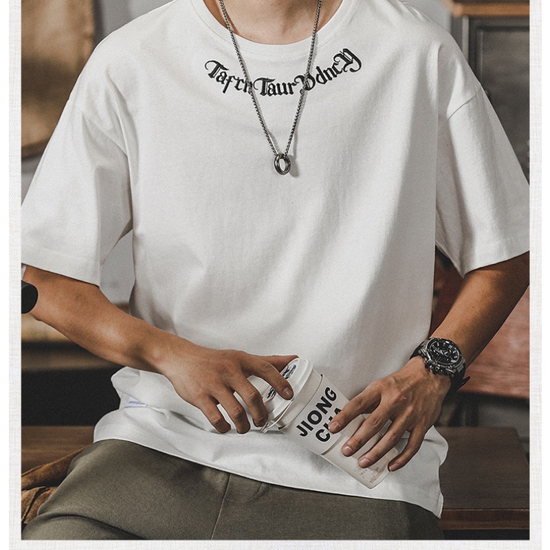 Áo Thun Cotton Màu Trơn Tay Ngắn Phong Cách Retro Mỹ Thời Trang Mùa Hè Mới 2023 Cho Nam