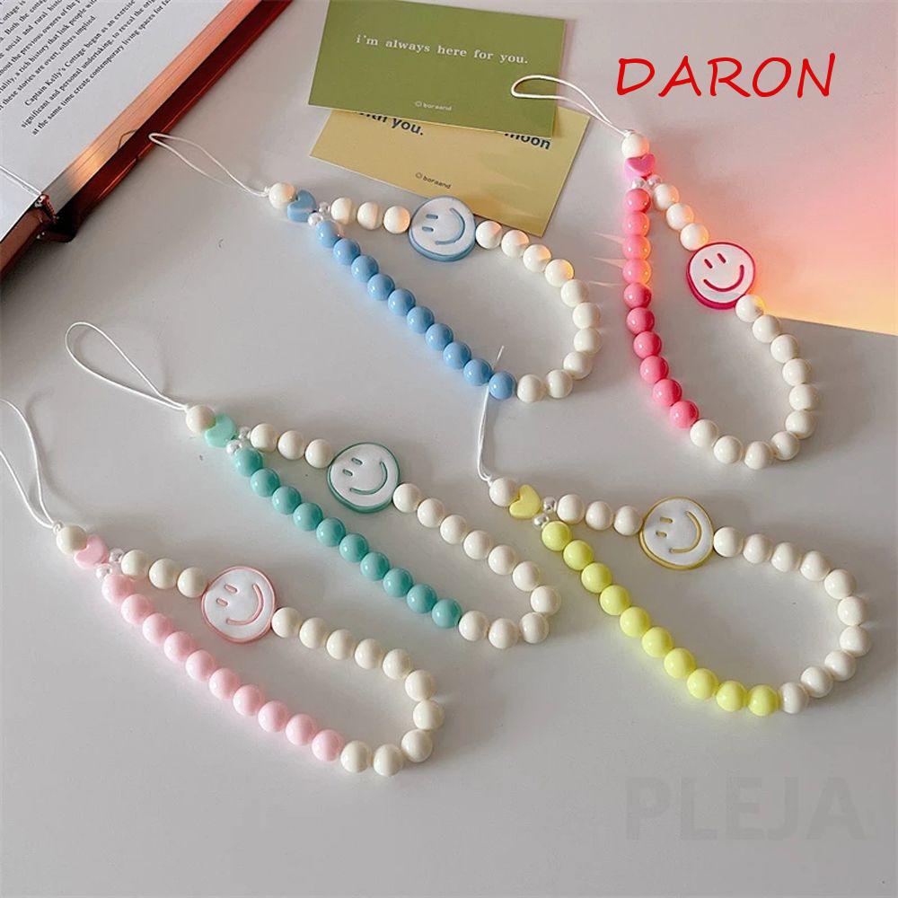 Dây Đeo Điện Thoại Dạng Chuỗi Hạt Nhiều Màu Chống Thất Lạc Hình Mặt Cười Dễ Thương