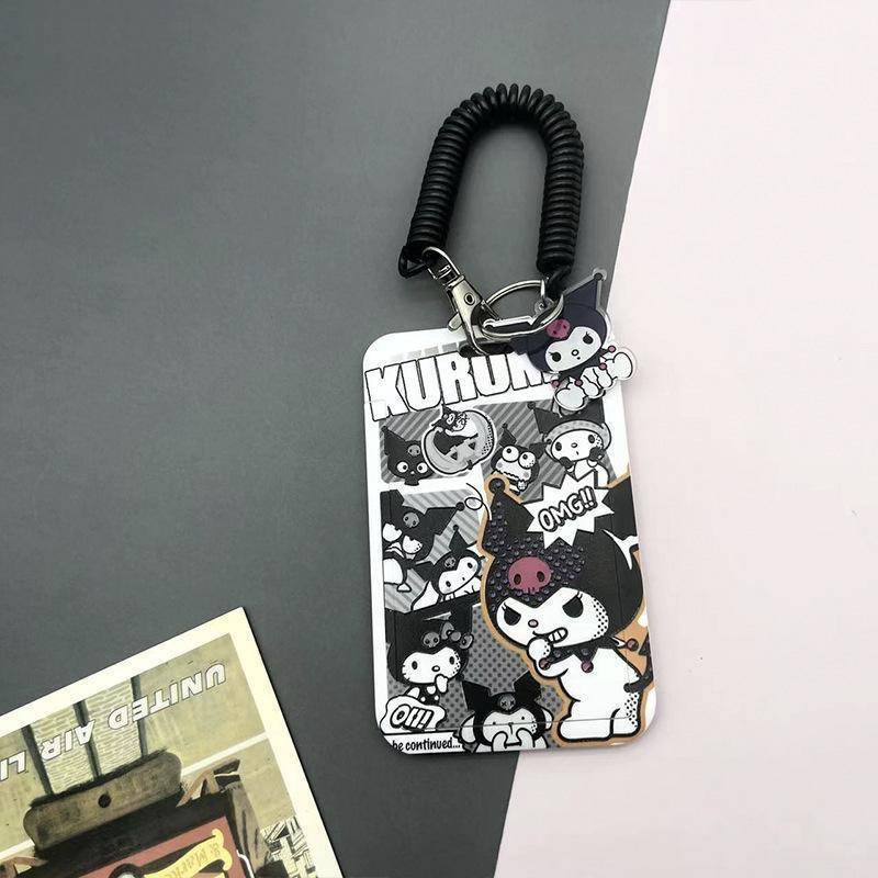 ⭐ iLado ⭐ Dây đeo bảng tên Kuromi xấu xa Thẻ tên Thẻ đeo tên dây đeo thẻ co rút thẻ sinh viên dễ thương Hoạt hình dây rút thẻ thẻ đeo học sinh bao đựng văn phòng phẩm giá sỉ