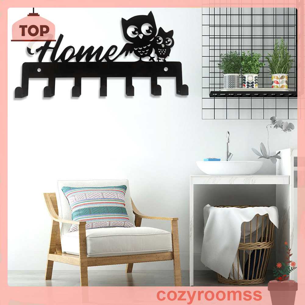 Móc Kim Loại Màu Đen Treo Mũ / Chìa Khóa Đa Năng Gắn Tường Trang Trí