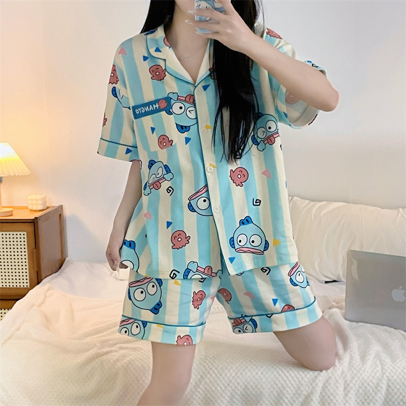 Bộ Đồ Ngủ Hai Mảnh Họa Tiết Cá Hề Hoạt Hình Dễ Thương Phong Cách Hàn Quốc Dành Cho Bạn Nữ Tuổi Teen