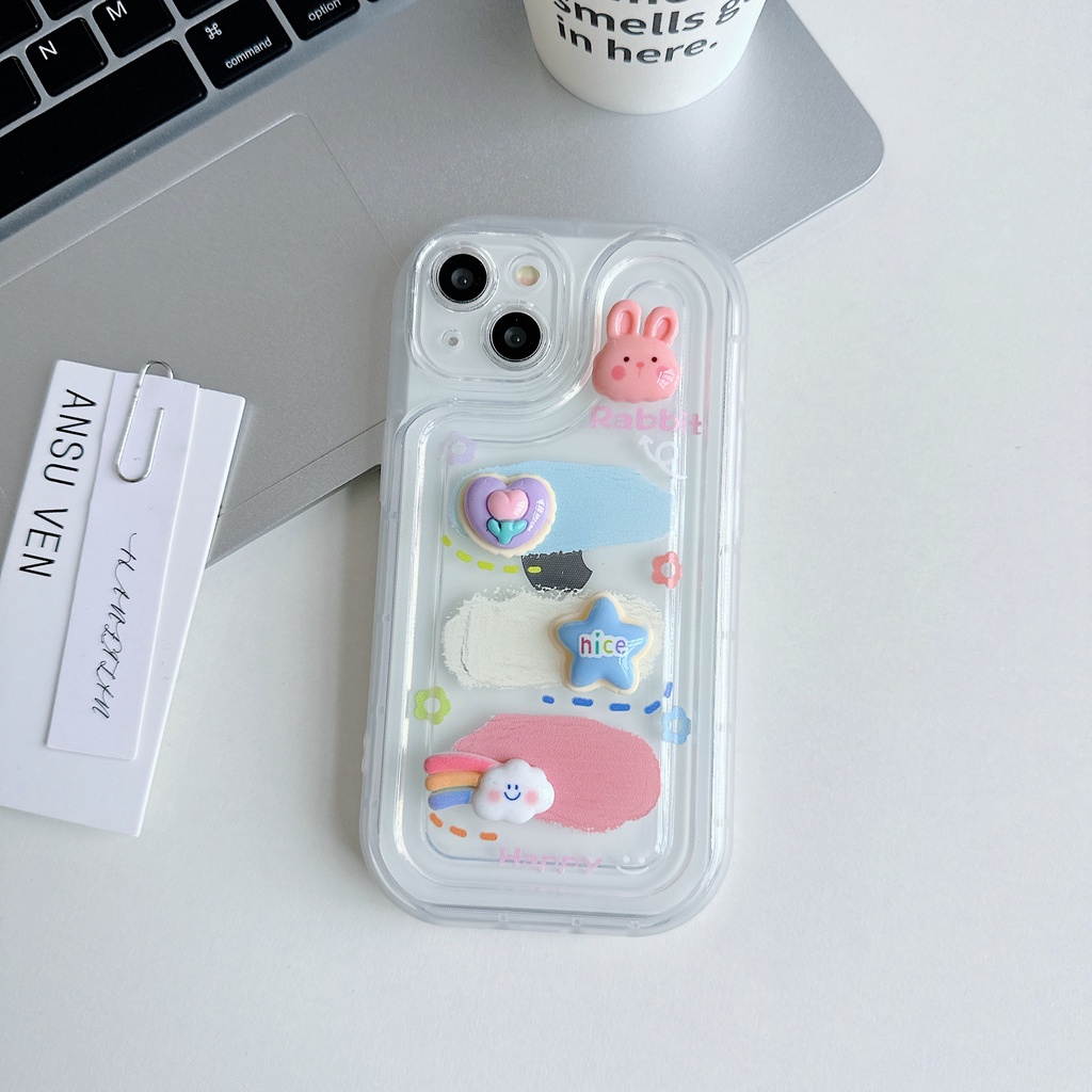 Ốp Điện Thoại PC Tpu Mềm Trong Suốt Họa Tiết Hoạt Hình Dễ Thương Cho iPhone 13 12 11 Pro Max 14 Plus