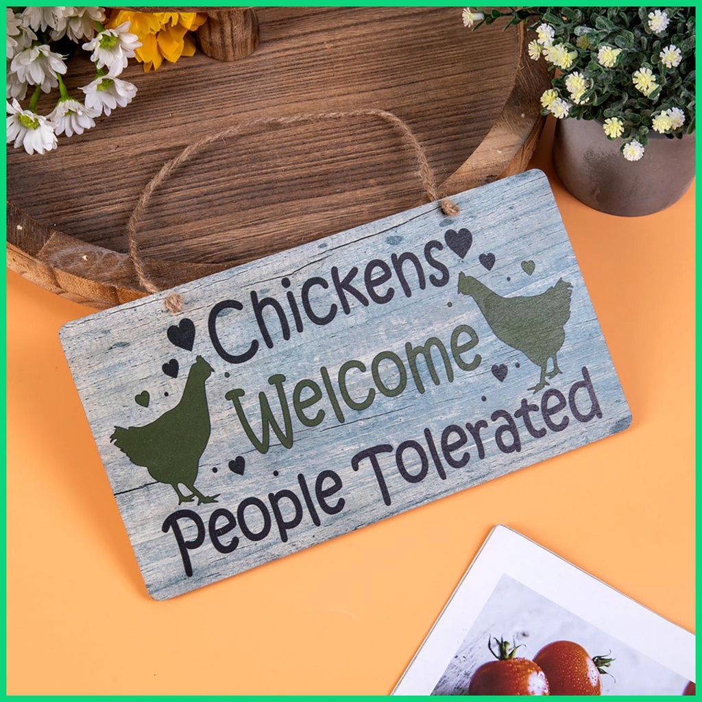 Bảng Hiệu Trang Trí Nông Trại In Hình Mông Gà Phong Cách Retro Nghệ Thuật