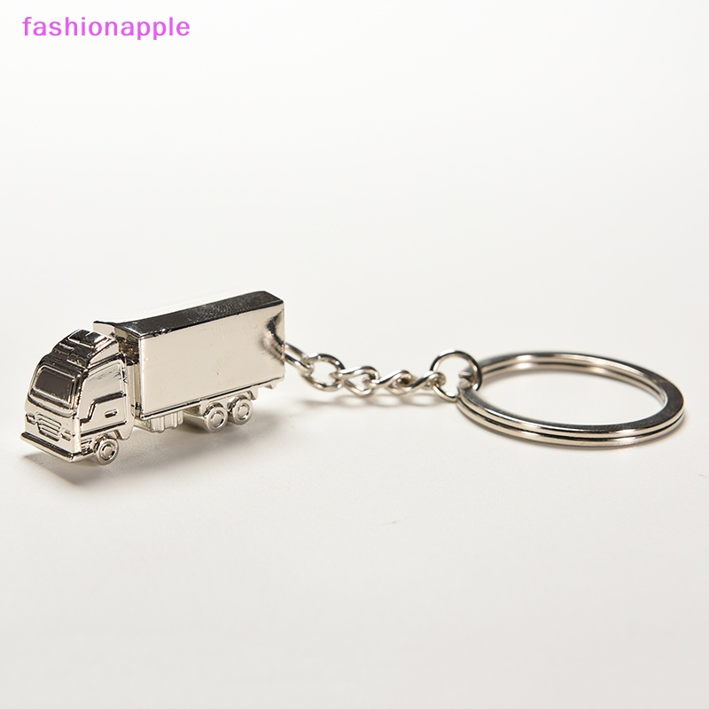 Móc Khóa Kim Loại Mini Hình Xe Tải 3D Dễ Thương