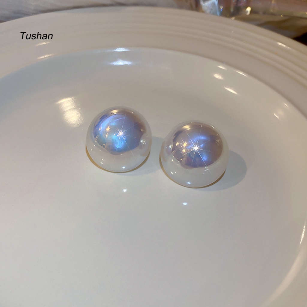 1 Đôi Bông Tai Nửa Tròn Đính Ngọc Trai Giả Màu Trắng Thanh Lịch Dành Cho Nữ