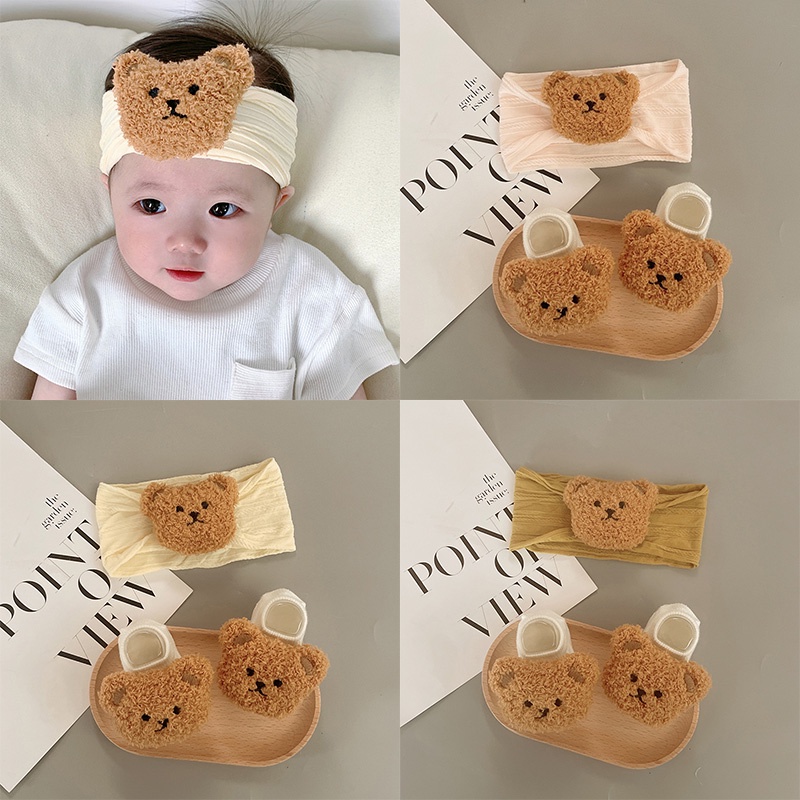 Set 2 Đôi Tất Cotton Mềm Mại Hình Gấu Đáng Yêu Cho Bé