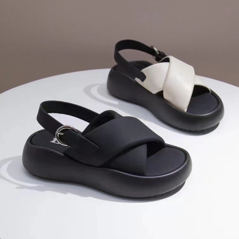 Xăng đan Đế Dày Quai Chéo Phong Cách Ngọt Ngào Thời Trang Cho Nữ