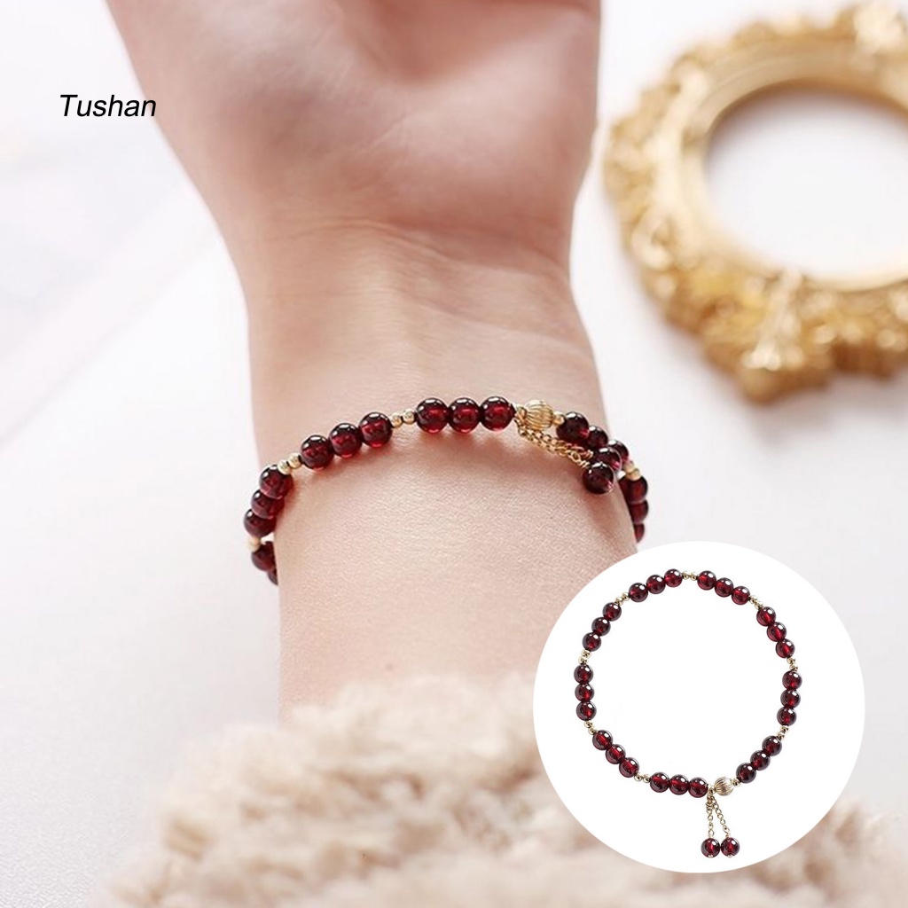 [Ts] Vòng Tay Chuỗi Hạt Màu Tương Phản Sang Trọng Vừa Vặn Với Bề Mặt Mịn Màng Nhỏ Gọn Trang Sức Nữ