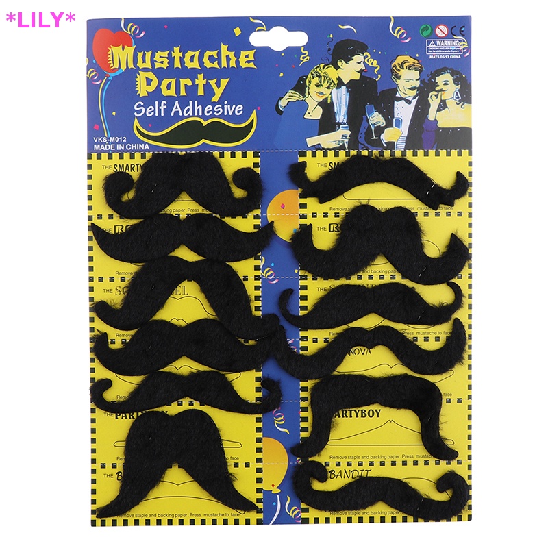 Lily 12 Cái/Bộ đen giả ria mép tự dính đùa Mexican mới lạ bên Cung cấp uuu