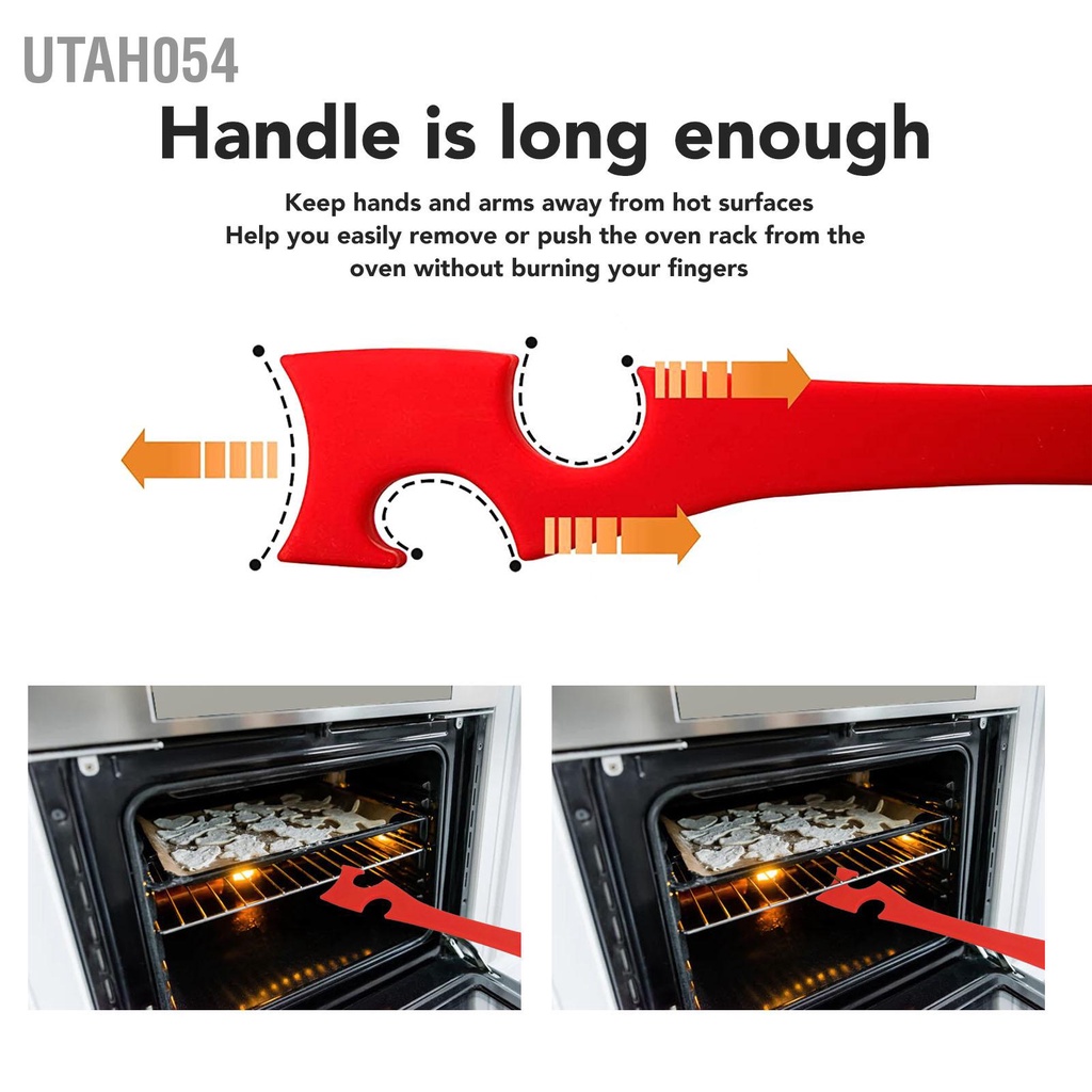 Utah054 2 Chiếc Lò Nướng Giá Đẩy Kéo Dụng Cụ 11in Tay Cầm Dài Chống Bỏng Bếp Bánh Dính