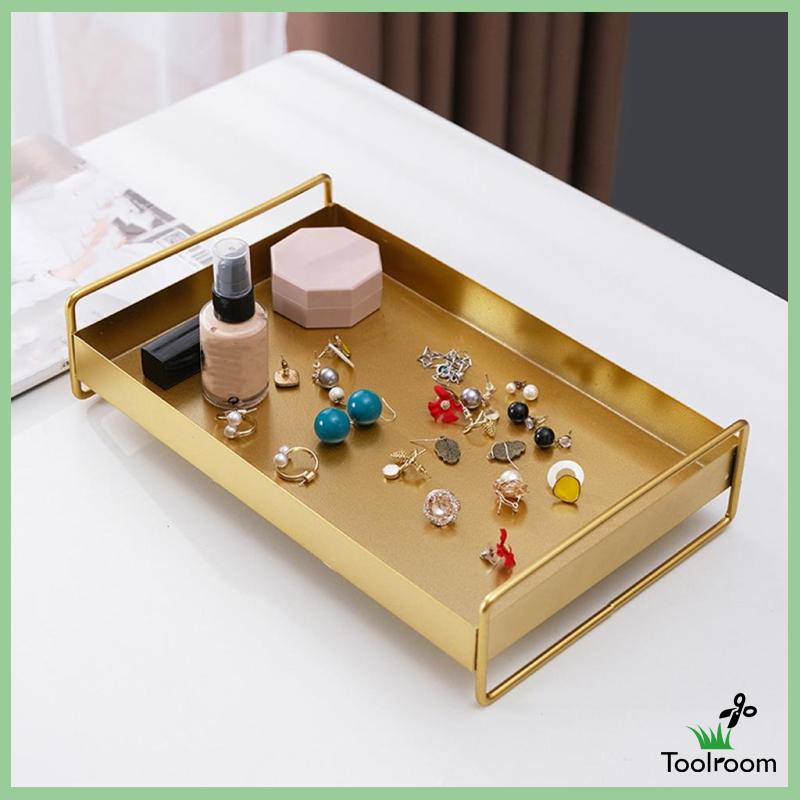 Khay Phục Vụ Màu Vàng Có Tay Cầm Trang Trí Phòng Khách