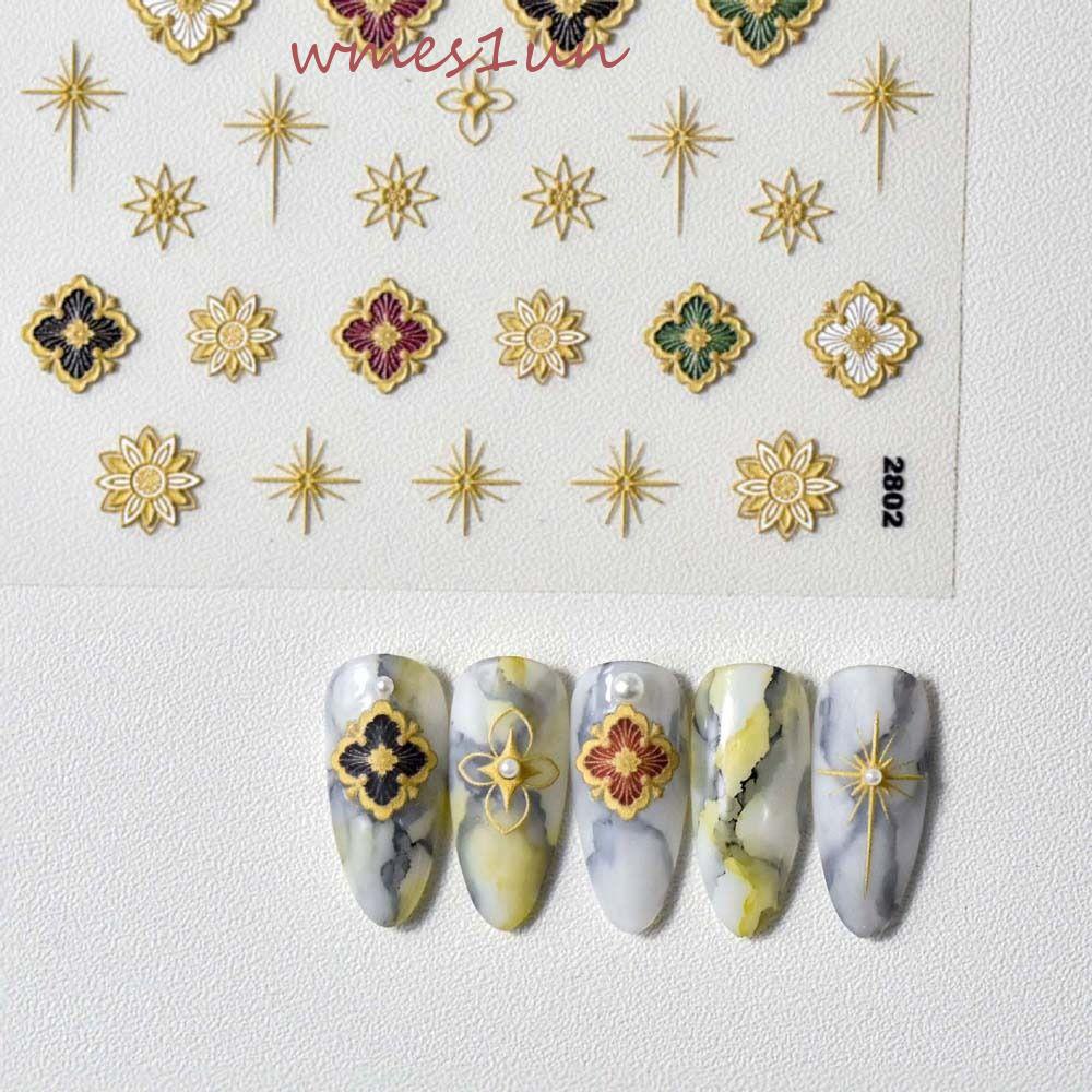 Miếng Dán Trang Trí Móng Tay Tự Dính Phong Cách Bohemian WMES15H|Phụ Kiện Trang Trí Móng Tay Hình Ngôi Sao Phong Cách Bohemia