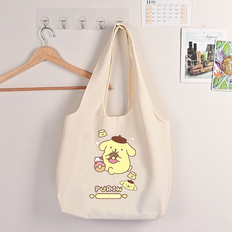 Túi Xách Đeo Vai Cỡ Lớn In Họa Tiết Hoạt Hình Sanrio Kuromi HelloKitty Pochacco Dễ Thương Thời Trang Cho Nữ