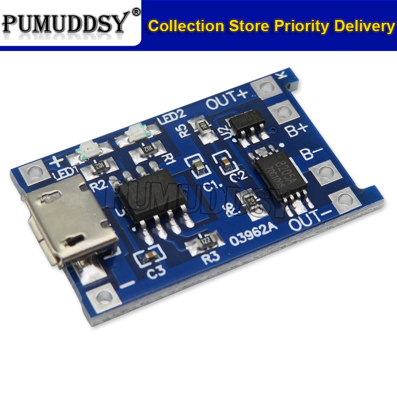 Bảng Mạch Sạc Pin Lithium Micro USB TP4056 18650 5V 1A + MT3608 2A DC-DC