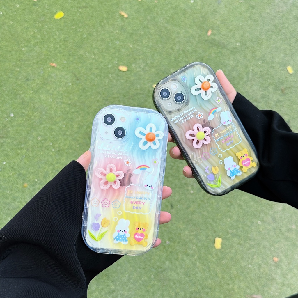 Ốp Điện Thoại TPU Dẻo Trong Suốt Họa Tiết Hoa Nhỏ Xinh Chống Sốc Cho iPhone 13 12 11 Pro Max 14 Plus