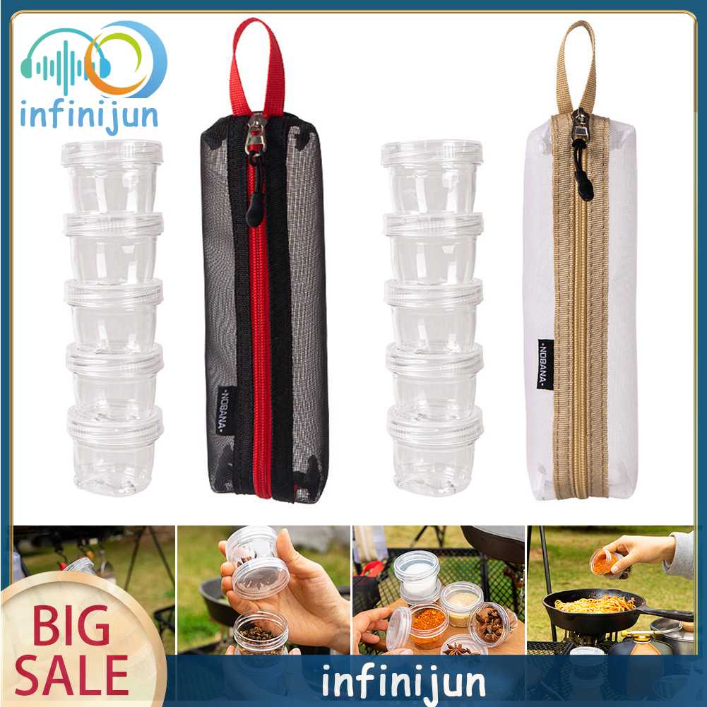 Set 5 Hộp Đựng Gia Vị 40ml Tiện Lợi Cho Các Hoạt Động Ngoài Trời