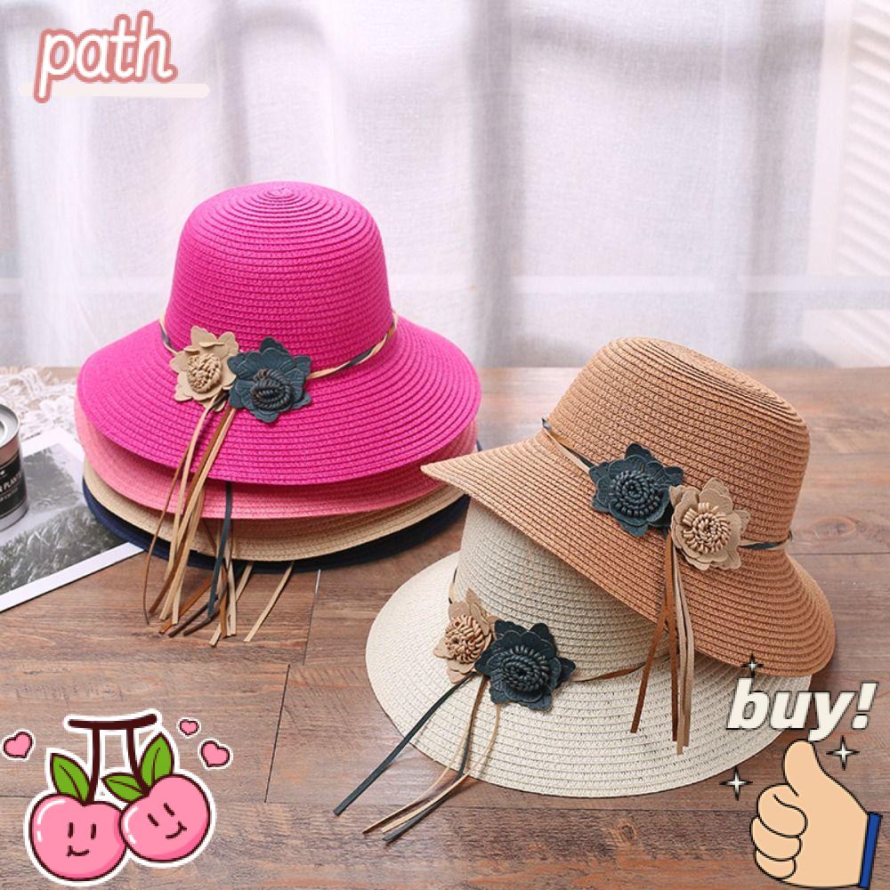 PATH Mũ Rơm Dệt Hoa Chống Nắng Siêu Bền Thời Trang Đi Biển Mùa Hè