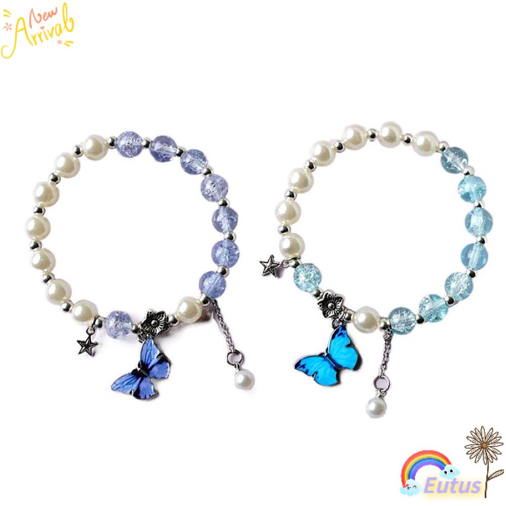 Vòng Tay Chuỗi Hạt Mặt Hình Bướm Có Thể Điều Chỉnh K