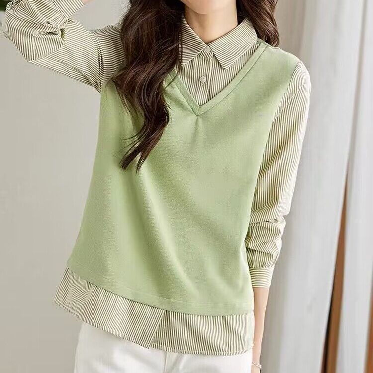 Áo Sơ Mi Nữ Dài Tay Cổ Bẻ Thời Trang Hàn