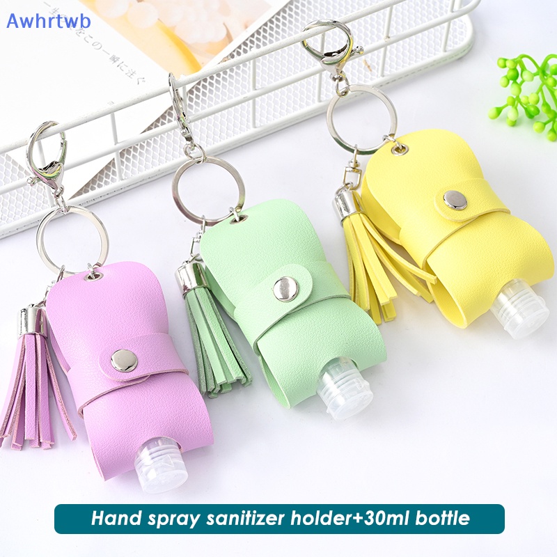 Awhrtwb Mới Móc Khóa Chai Nước Rửa Tay Khử Trùng Bằng Da Có Thể Nạp Lại Cho Du Lịch