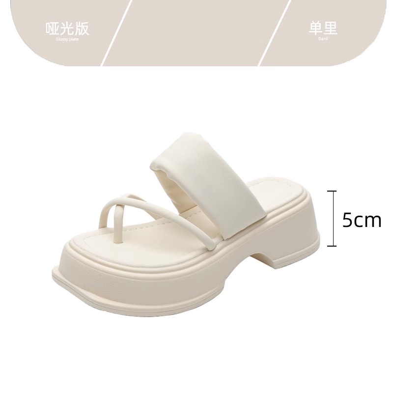 Duoya Tóc Thẳng ~ [Hàng Có Sẵn] [Siêu Trắng] Sandal Đế Dày Thời Trang Mùa Hè Giản Dị Dễ Phối Đồ Cho Nữ
