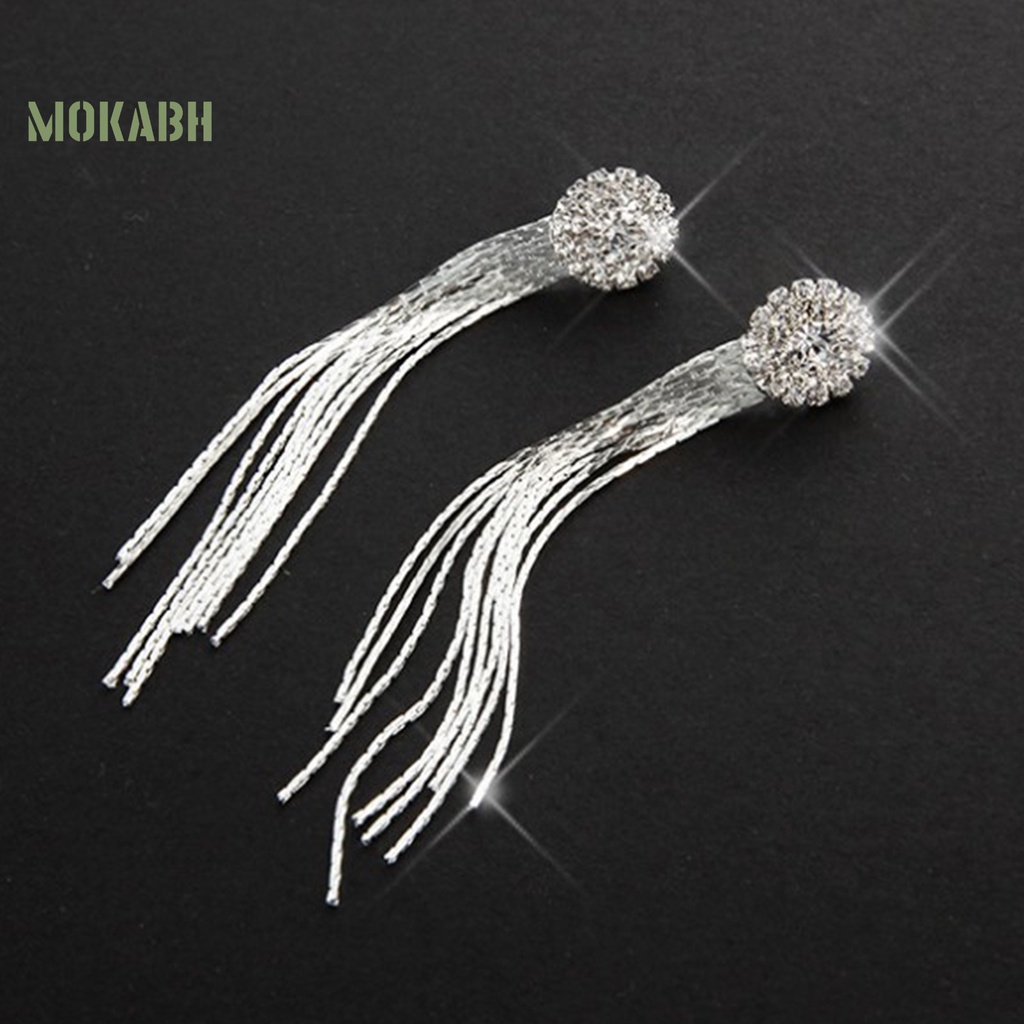 Bông Tai Dáng Dài Đính Đá Lấp Lánh Thời Trang Sang Trọng