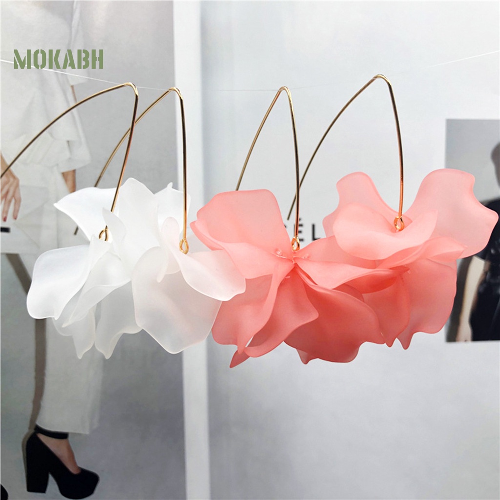 1 Đôi Bông Tai Móc Hình Cánh Hoa Phong Cách Bohemian Thời Trang Cho Nữ