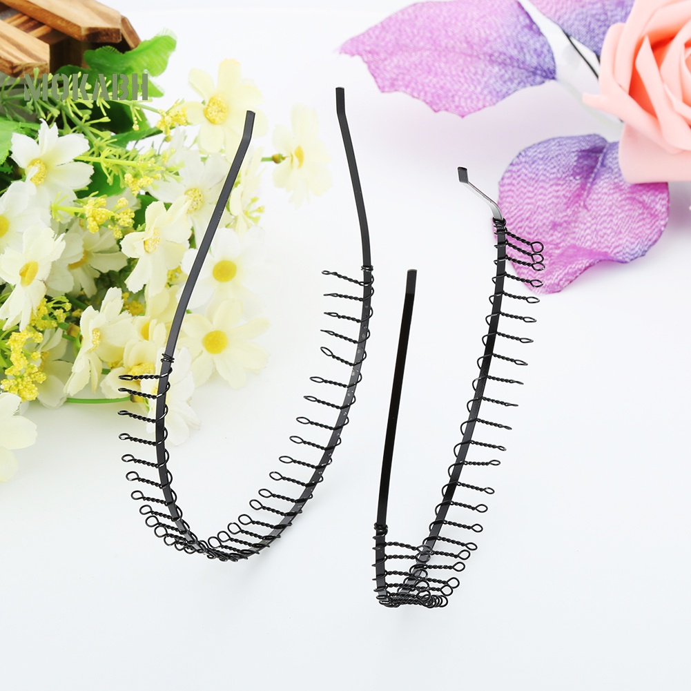 Bộ 2 Băng Đô Cài Tóc 83 Răng Kim Loại Kiểu Thể Thao Cá Tính Cho Nam Và Nữ