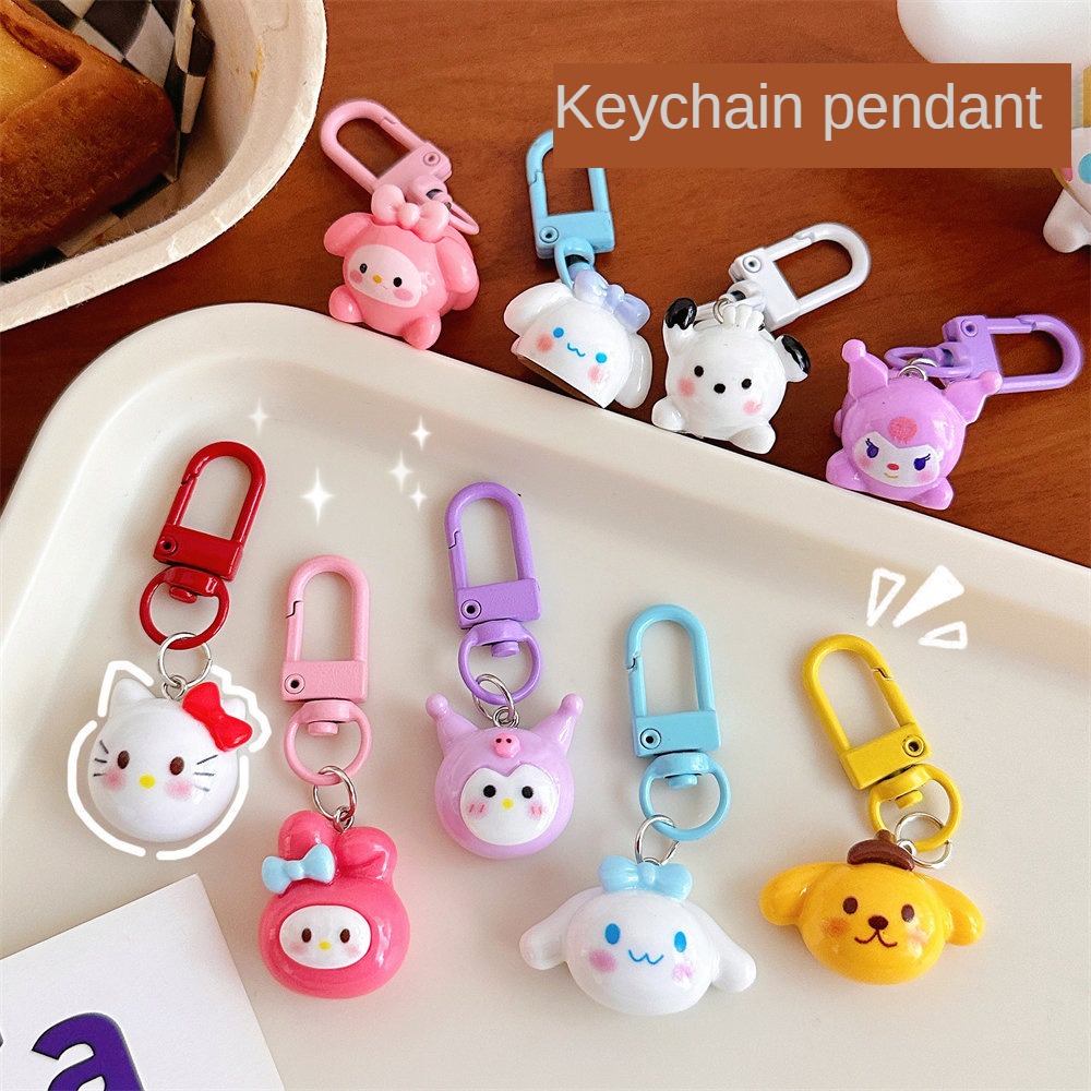 Móc Khóa Mặt Tròn Họa Tiết Hoạt Hình Dễ Thương Phong Cách Nhật Bản