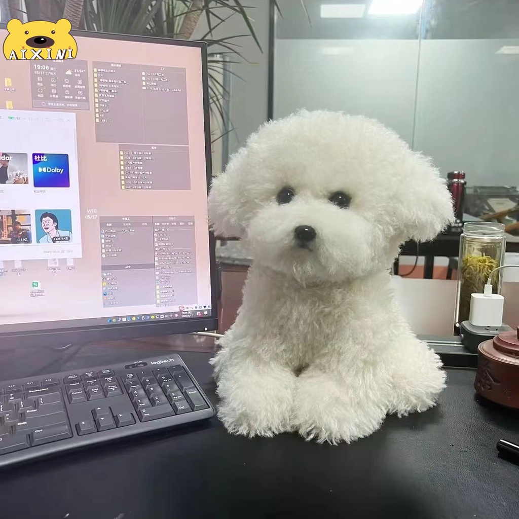 Gấu Bông chó Thú Nhồi Bông Hình Chú Chó Bichon Dễ Thương