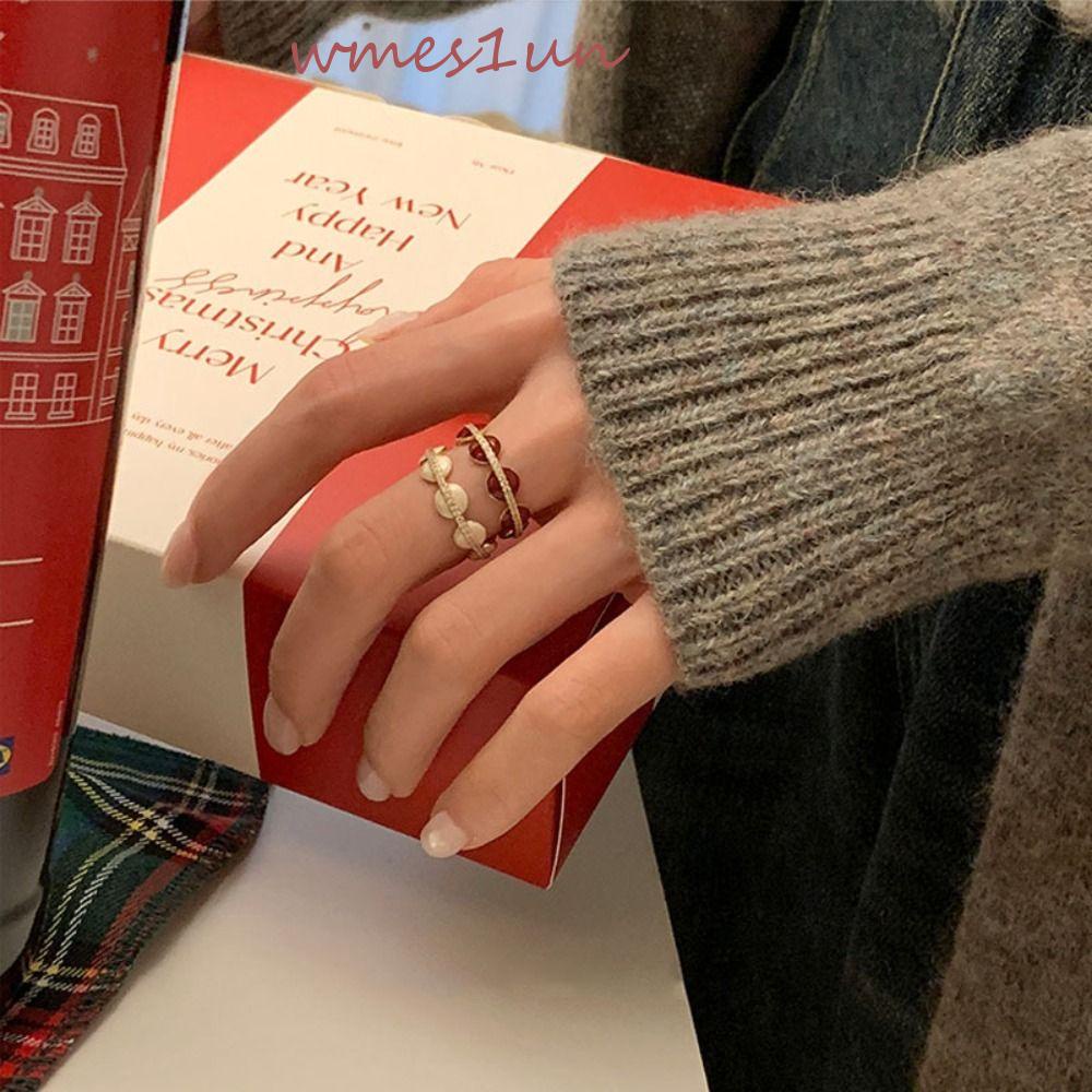 Nhẫn Hở WMES15H Kiểu Hình Học Phong Cách Hàn Quốc Cổ Điển Tùy Chỉnh Thời Trang Cho Nam Và Nữ