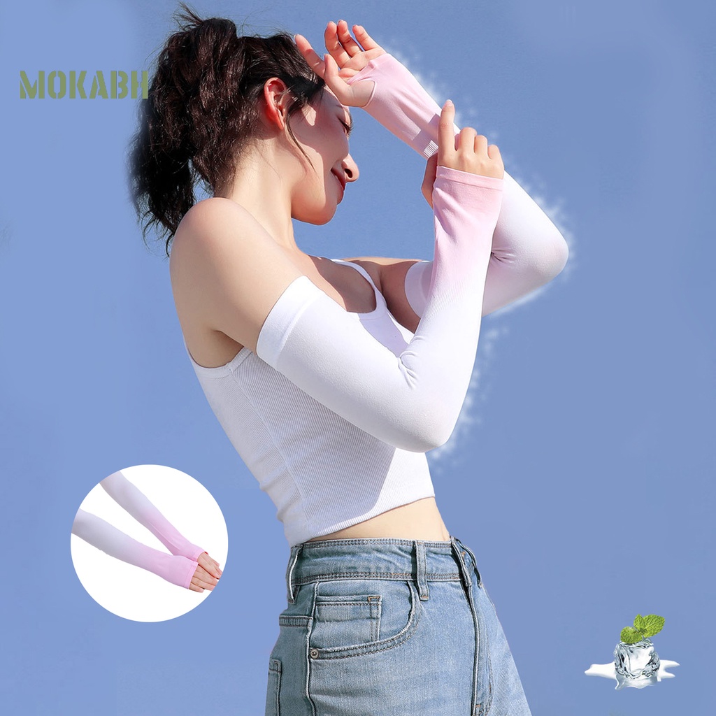 1 Cặp Ống Tay Áo Bằng Lụa Lạnh Màu Sắc Gradient Dành Cho Nam Và Nữ