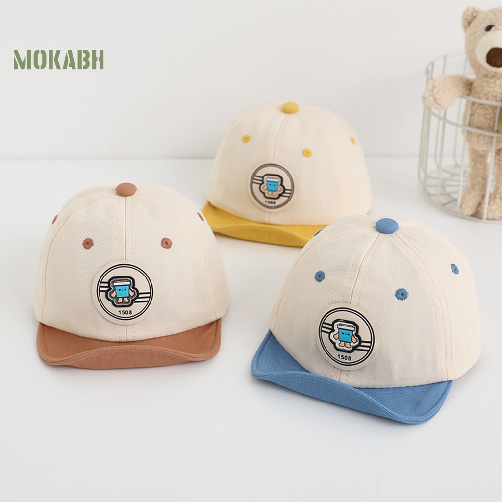 [Mok Abh] Mũ Bóng Chày Vành Tròn Mềm Mại Họa Tiết Hoạt Hình Phong Cách Hàn Quốc Có Thể Điều Chỉnh Kích Cỡ