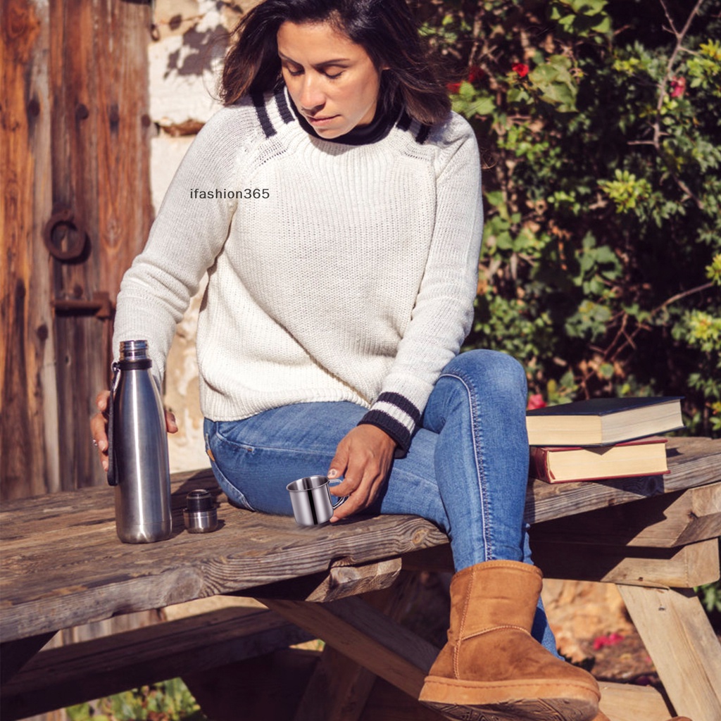 Set 6 Cốc Cà Phê Bằng Thép Không Gỉ Có Tay Cầm 5.07oz / 150ml